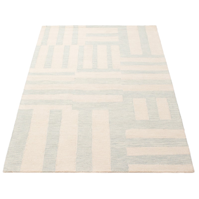 ECARPETGALLERY Hand Tufted Timeless Blue Wool Rug - 5'1 x 7'11