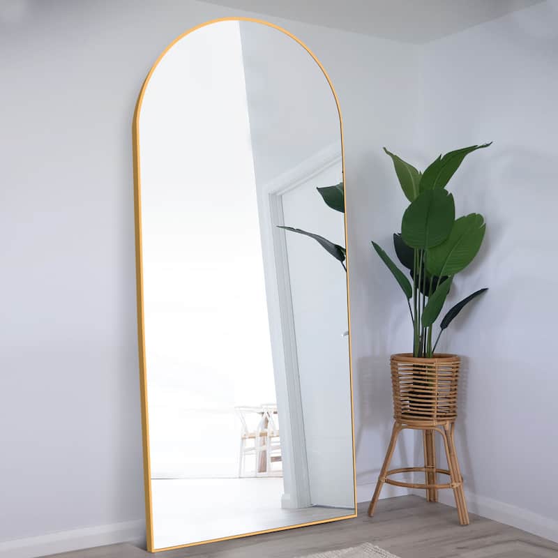 Lumioca Arch Floor & Full Length Gold Framed Wall Mirror