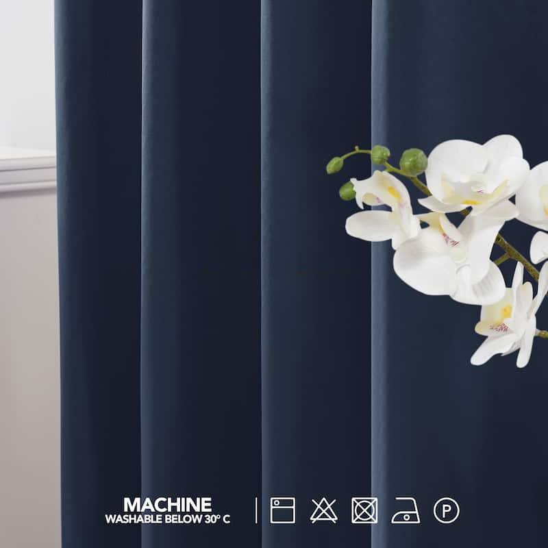 Deconovo 100 Percent Blackout Double Layers Lined Curtain (2 Panel)