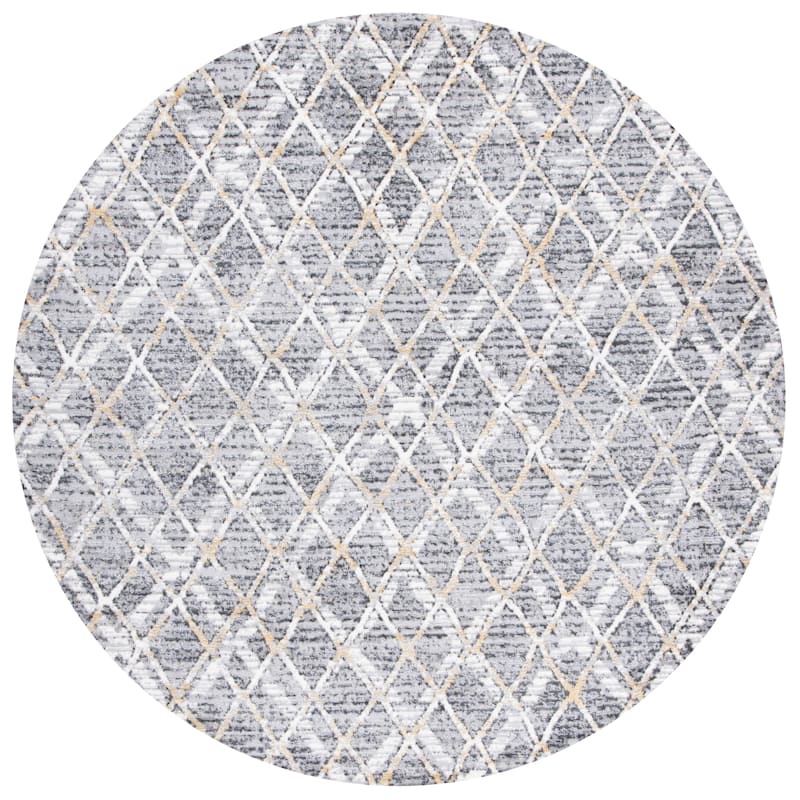 SAFAVIEH Lagoon Firmine Modern Rug - 6'7" Round - Grey/Gold