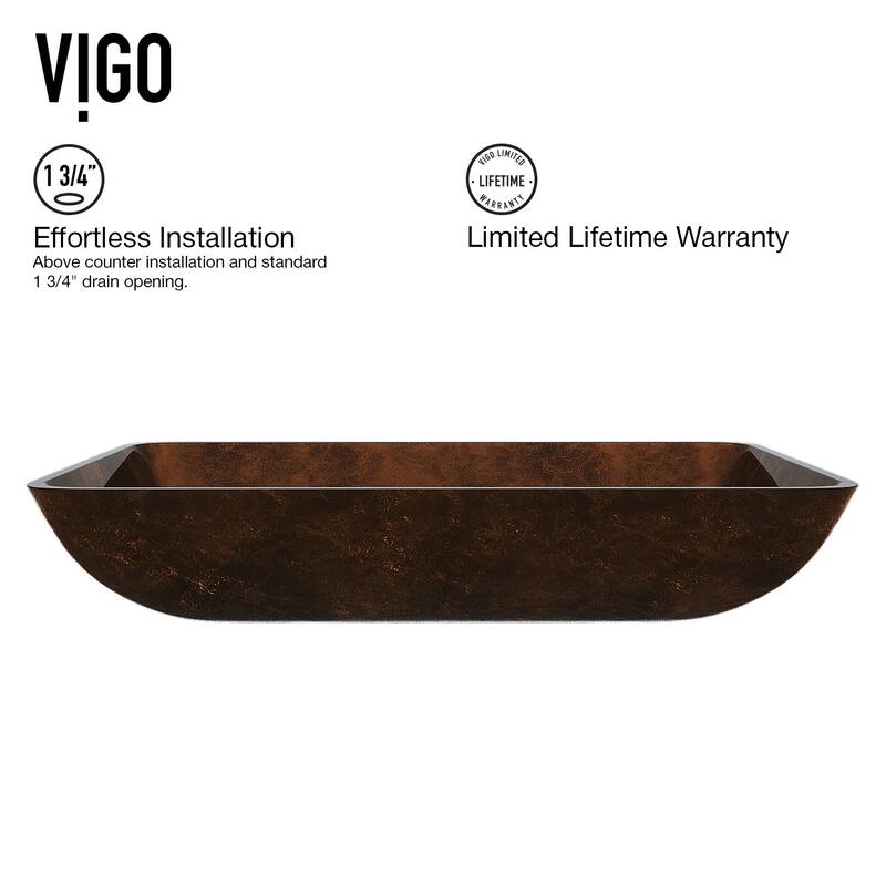 Vigo 22-1/2" Glass Bathroom Vessel Sink
