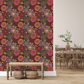 Red Floral Wallpaper Peel and Stick and Prepasted - Bed Bath & Beyond ...