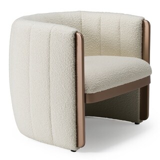 Modrest Joselyn Modern Cream Fabric Accent Chair - Bed Bath & Beyond ...