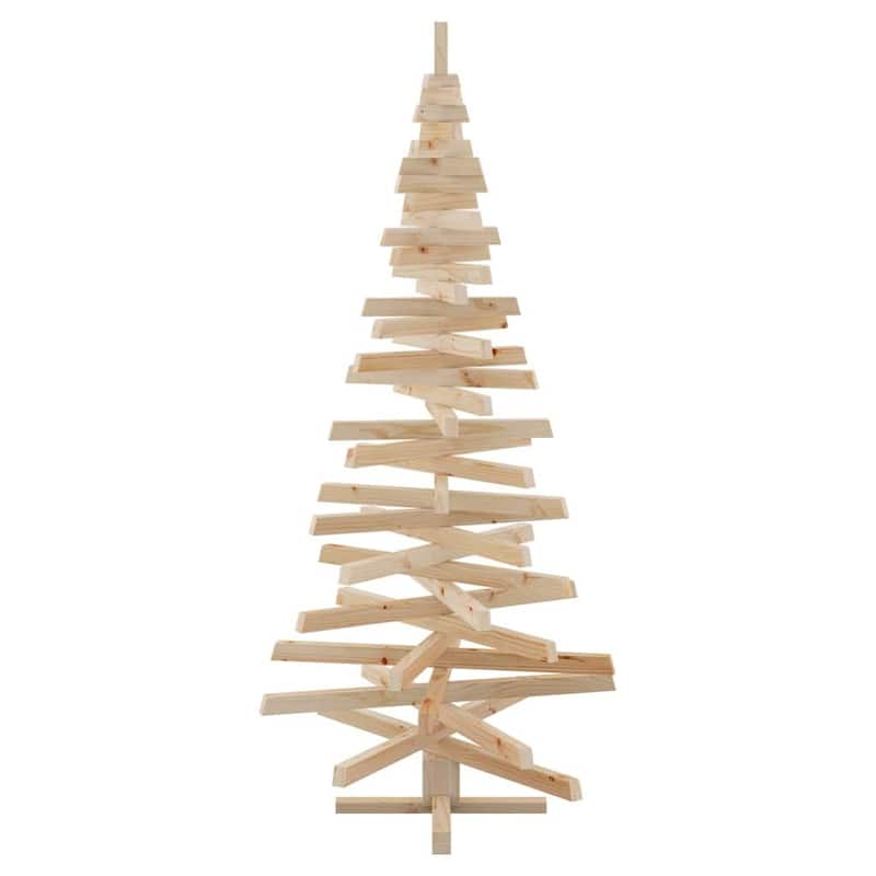 vidaXL Christmas Trees with Stand Natural/Brown Solid pine wood