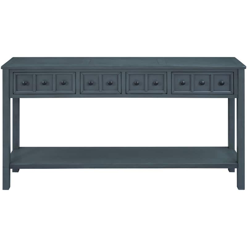 Merax 60" Long Console Table with Different Size Drawers and Bottom Shelf