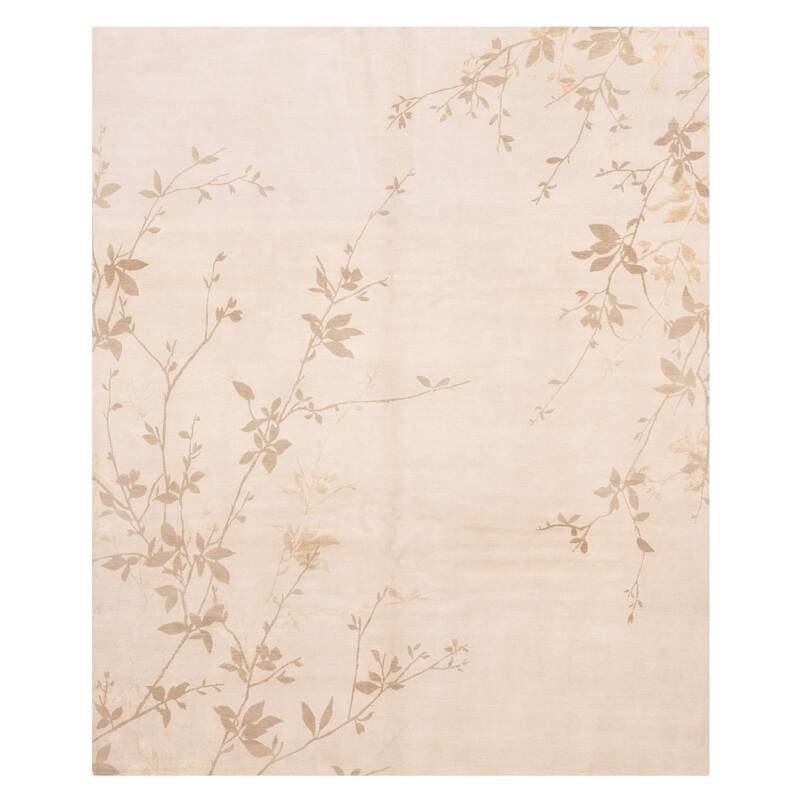 ECARPETGALLERY Hand-knotted Opulence Light Grey Silk, Wool Rug - 8'1 x 9'11