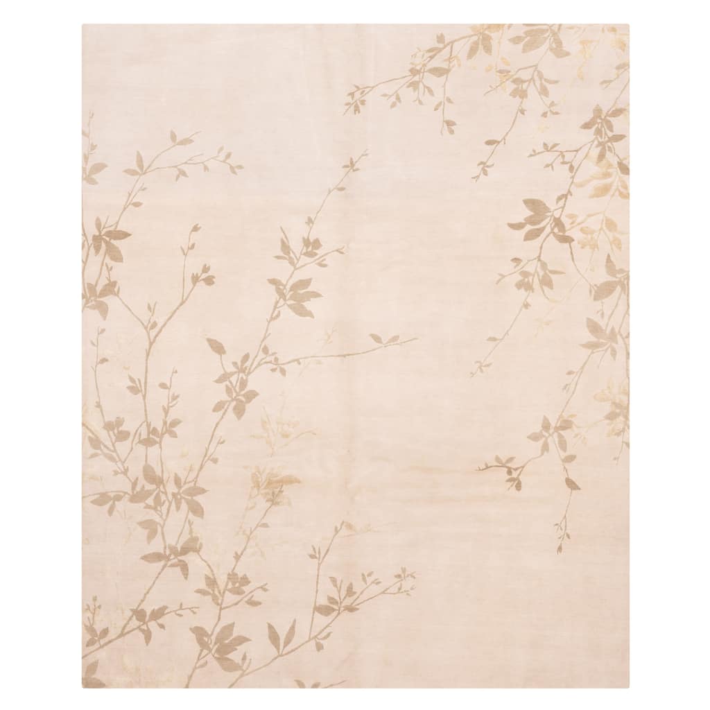 ECARPETGALLERY Hand-knotted Opulence Light Grey Silk, Wool Rug - 8'1 x 9'11