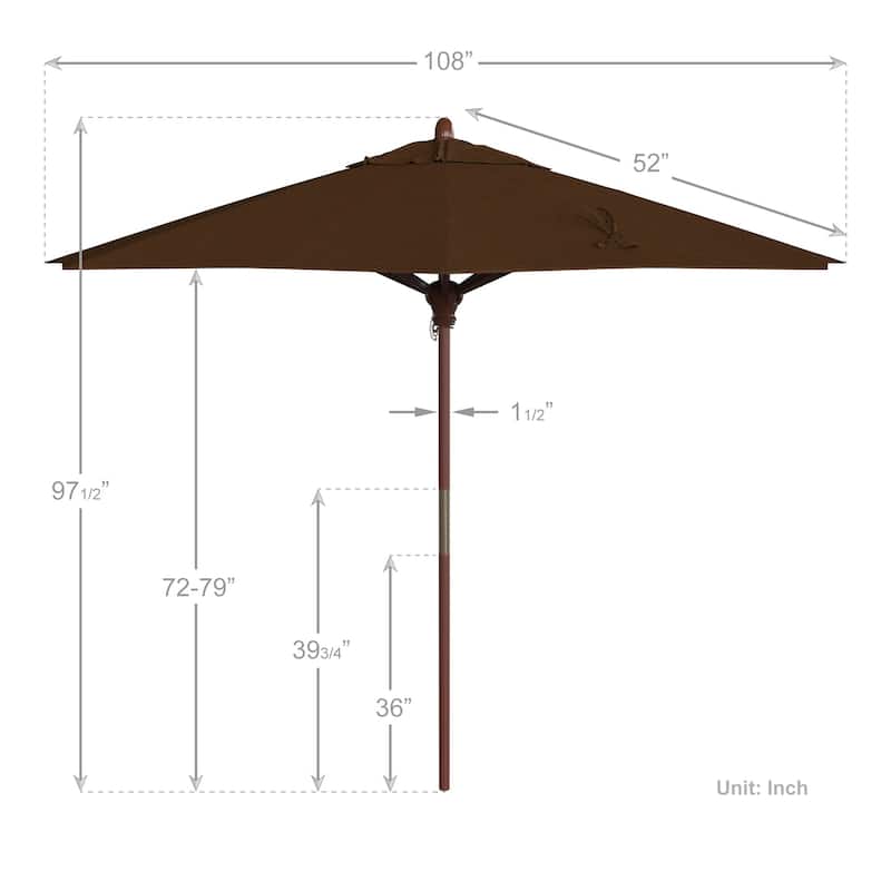 California Umbrella 9-ft. Round Marenti Wood-framed Olefin Patio Umbrella (No Base)