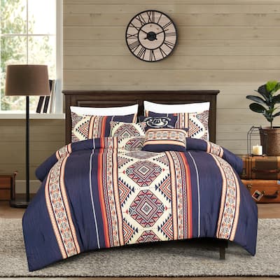 Shatex Evonne 6 Pieces Bedding Comforter Set All-season Reversible Bed in a Bag