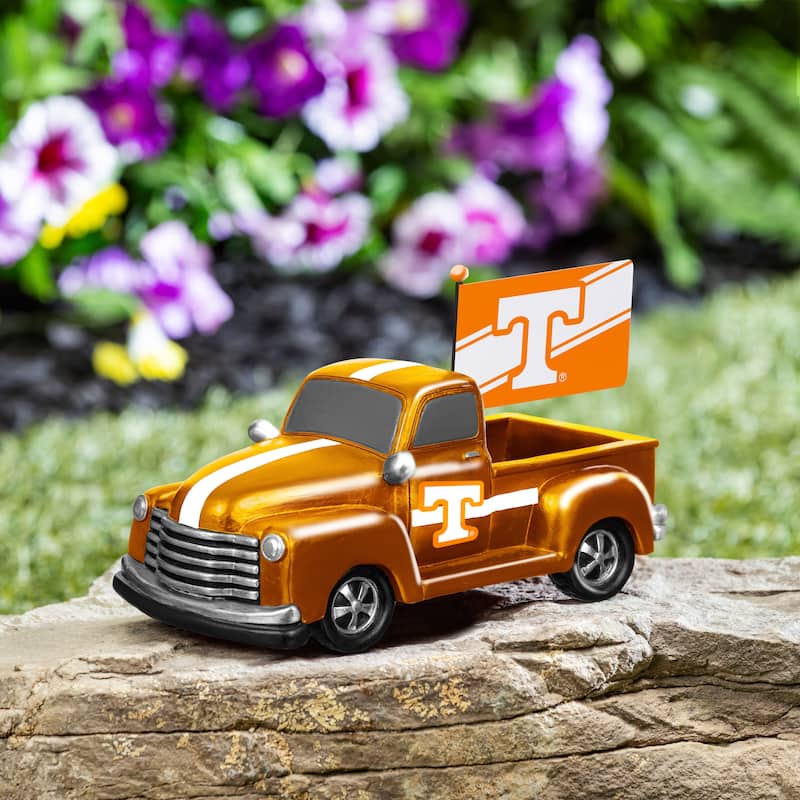 NCAA Rally Truck Garden Statue with Team Flag - University of Tennessee