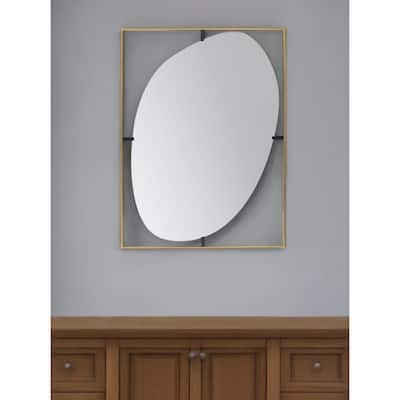 HomeRoots 40" Gold Iron Framed Accent Mirror - 29.9' X '40.2' X '0.8