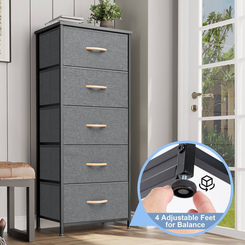 Crestlive Products Household 5-Drawer Vertical Dresser Storage Chest