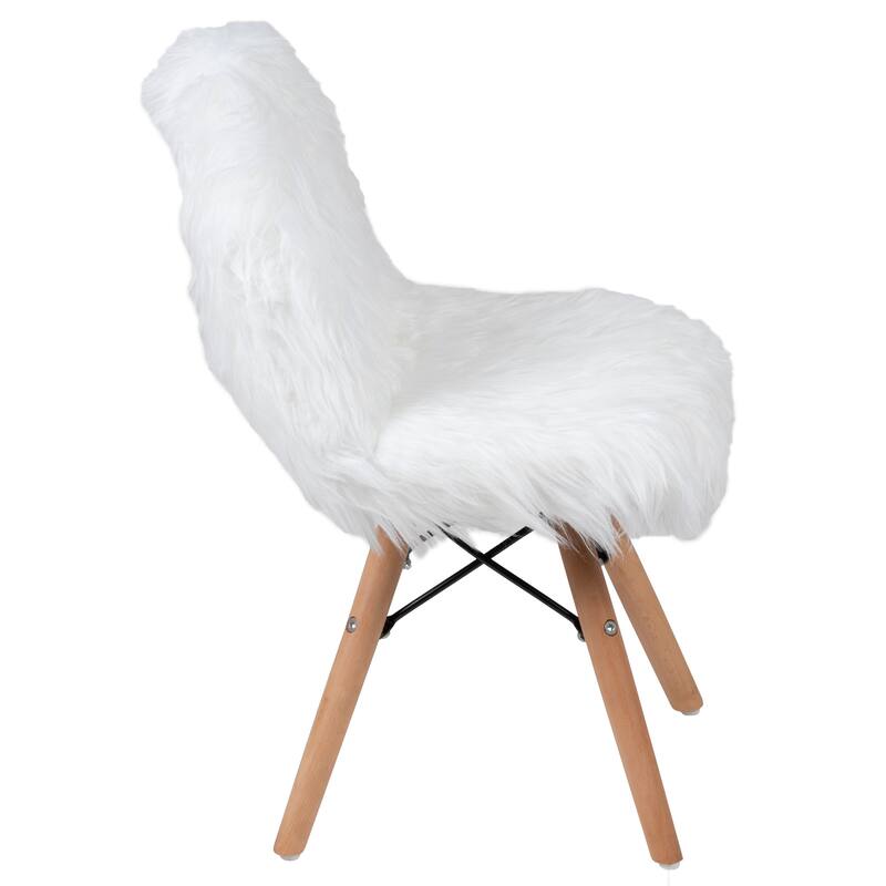 Kids Shaggy Dog Accent Chair - Desk Chair - Playroom Chair - 14"W x 14"D x 23.5"H
