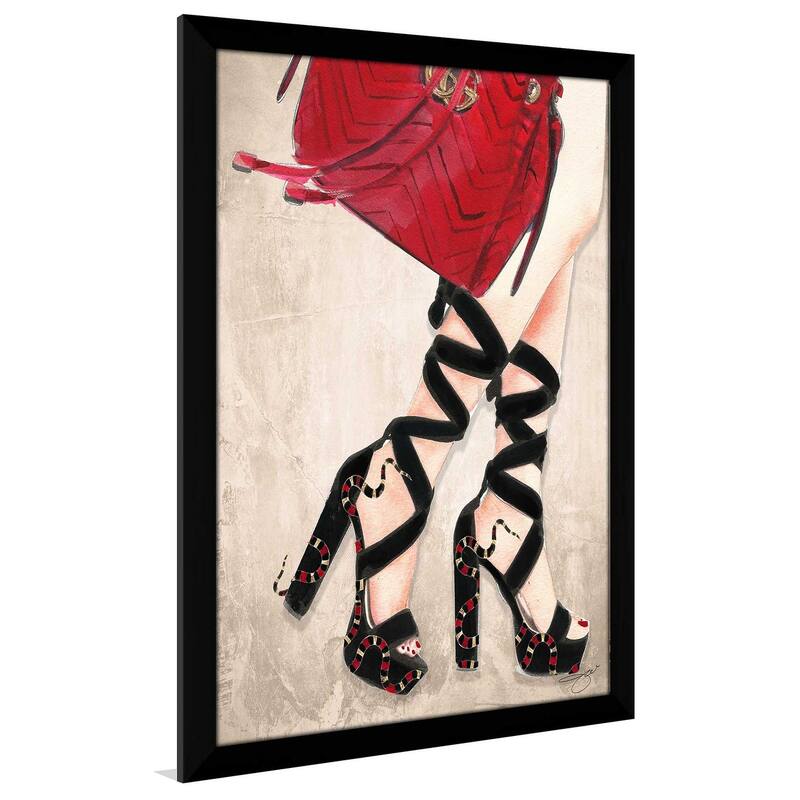 "Red Snake with Heels" by Jodi Print on Acrylic
