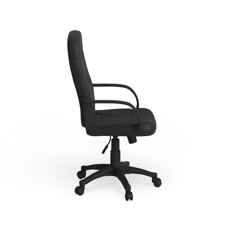 High Back Glove Vinyl Executive Swivel Office Chair with Arms