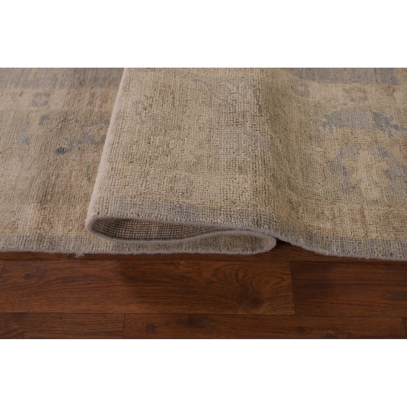 Earth Tone Oushak Vegetable Dye Area Rug Hand-Knotted Wool Carpet - 6'9" x 8'3"