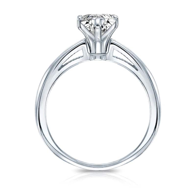 Auriya 14k Gold 3/4ctw Pear Shape Solitaire Diamond Engagement Ring (G-H, VS1-VS2)