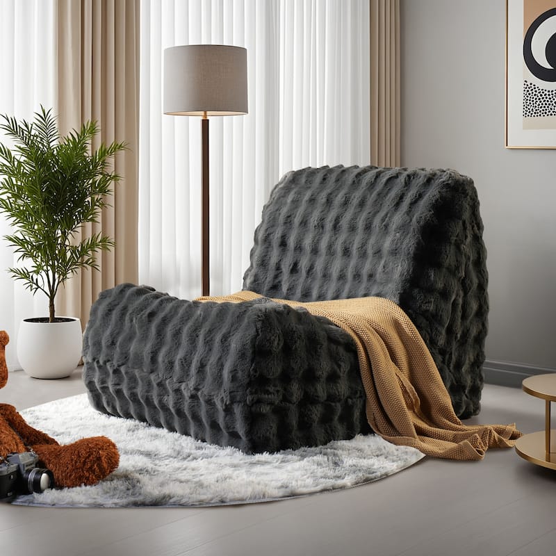 XIZZI Bean Bag Chair for Living Room Soft Plush Lounge Seating - Dark Grey