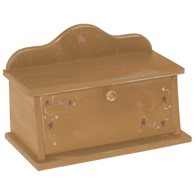 Handcrafted Amish Pine Bread Box - Mustard Yellow