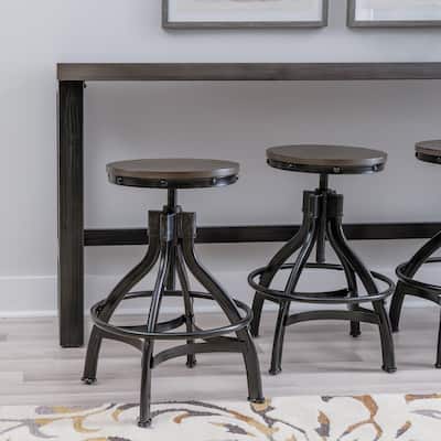 Caverly Backless 24-30 inch Adjustable Height Counter Stool (Set of 2)