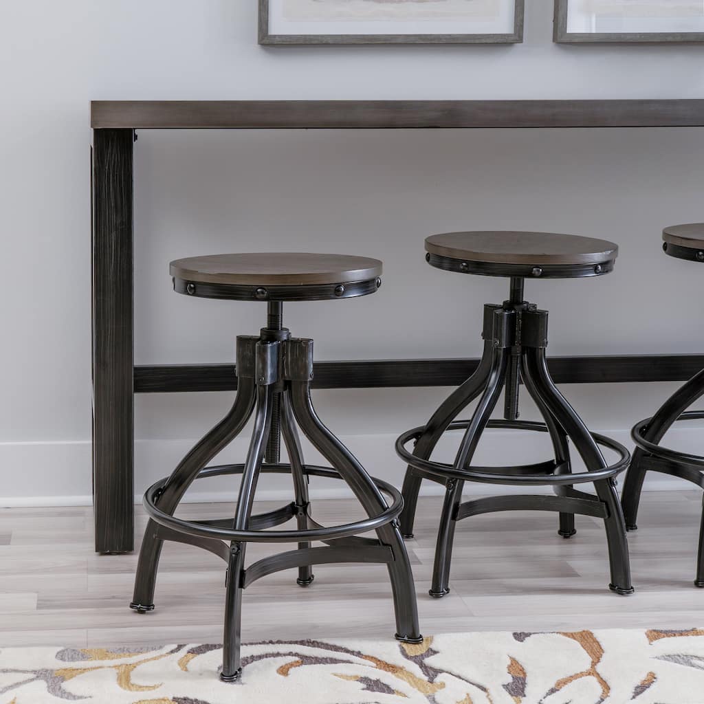 Caverly Backless 24-30 inch Adjustable Height Counter Stool (Set of 2)