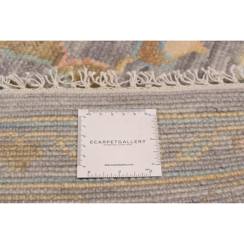 ECARPETGALLERY Hand-knotted Modern Oushak Grey Wool Rug - 8' 1" x 10' 1"