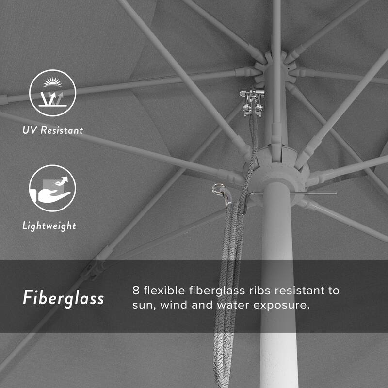 California Umbrella 11' Venture Series Patio Umbrella, White Aluminum Pole Fiberglass Ribs Pulley Lift Pacifica