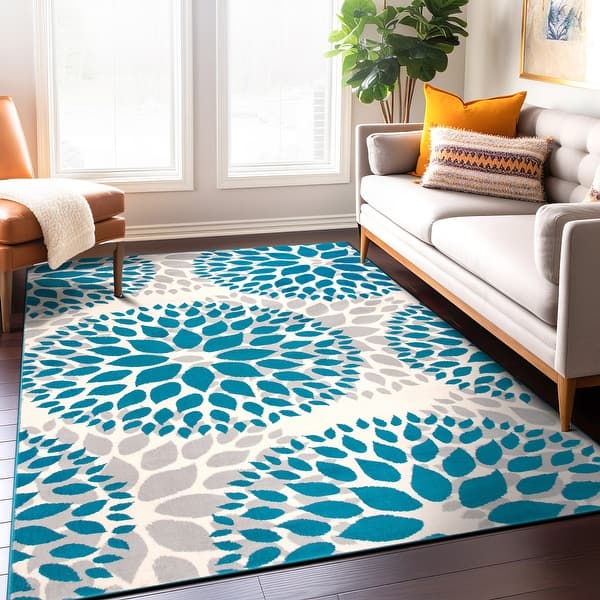 World Rug Gallery Modern Floral Circles Area Rug Bed Bath & Beyond