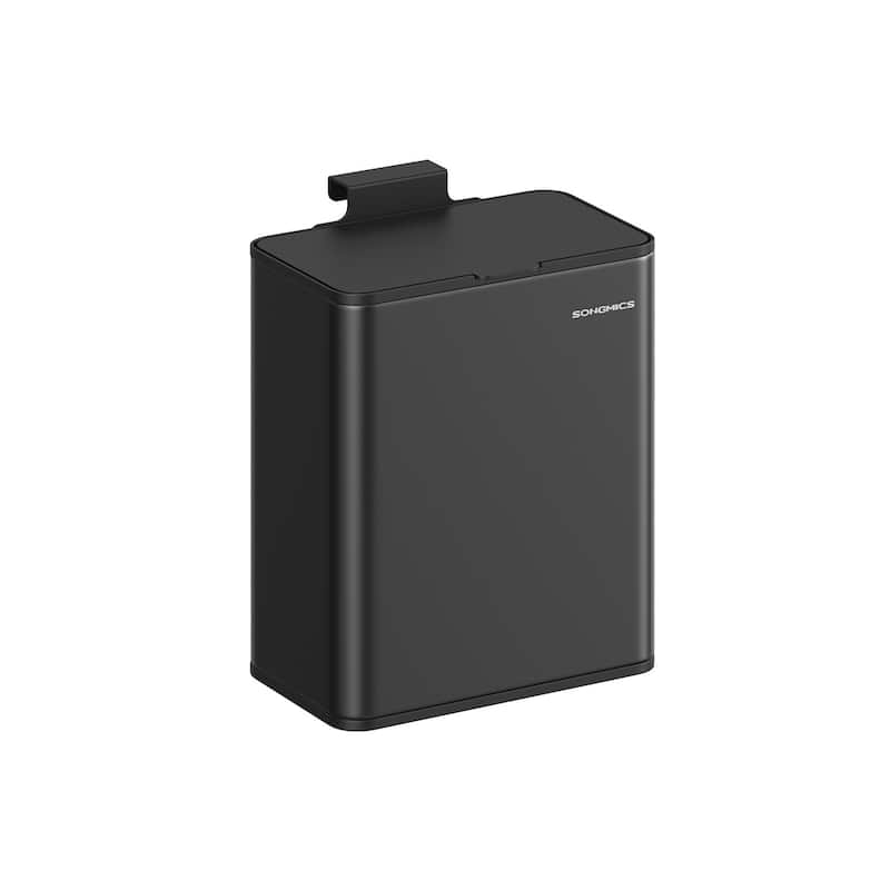 2.1 Gallon Hanging Trash Can with Lid for Kitchen Cabinet Wall Mounted or Countertop Use