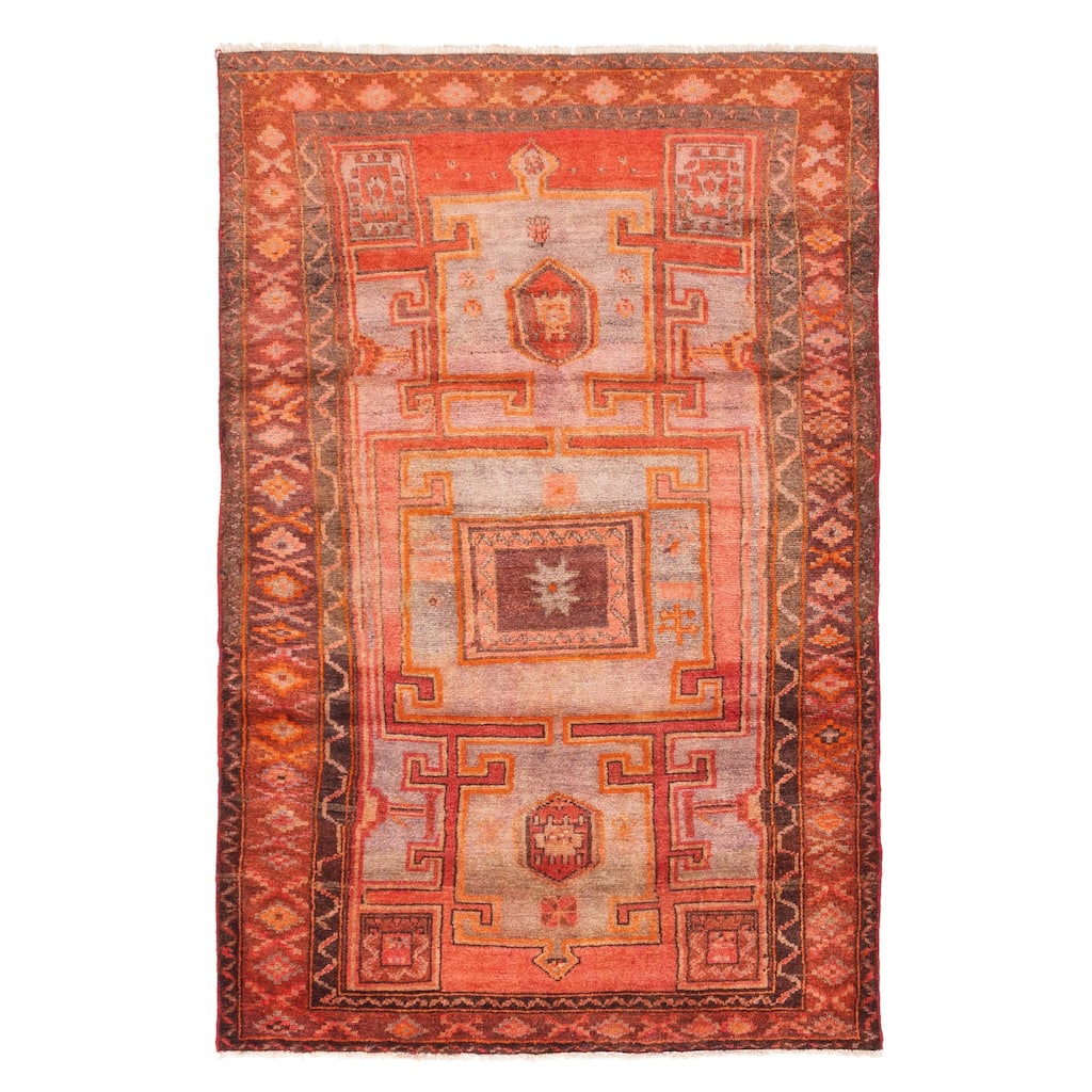 ECARPETGALLERY Hand-knotted Konya Anatolian Light Red Wool Rug - 5'0 x 7'7