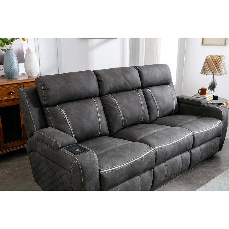 Contemporary Multi Piece Plush Velvet-Like Upholstered Living Room Sofa Set