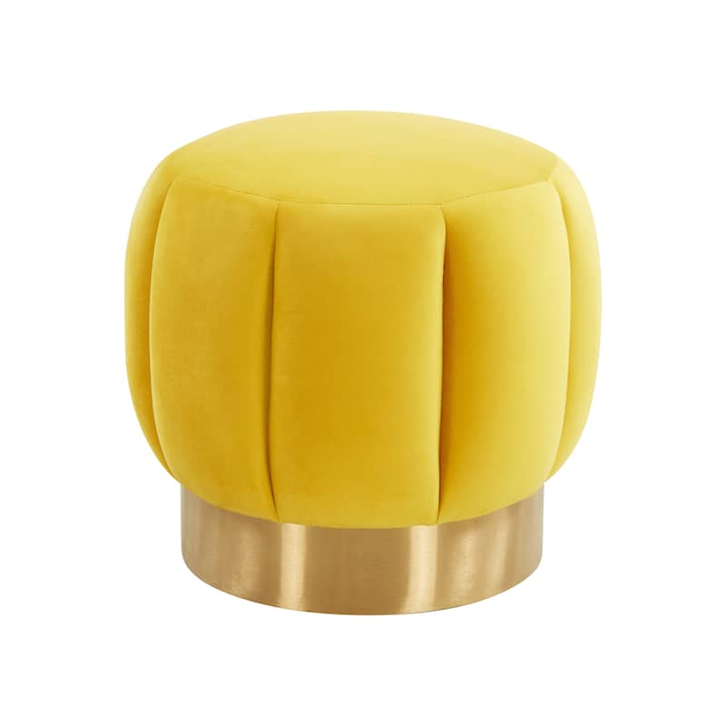 SAFAVIEH Couture Altje Channel Tufted Ottoman - 18.9" W x 18.9" L x 18.5" H - 19Wx19Dx19H