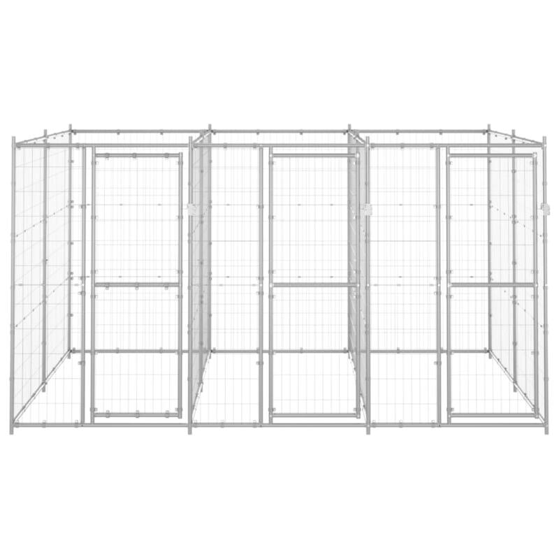 vidaXL Outdoor Dog Pen Pet Crate Kennel Cage Playpen House for Yard Steel
