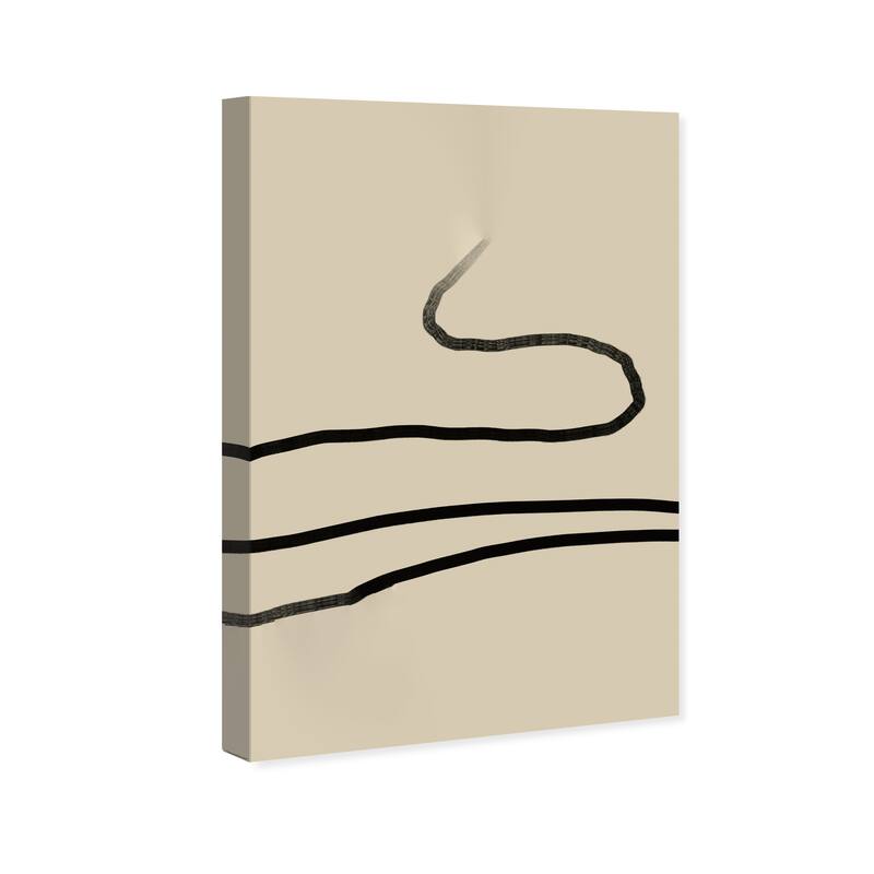 Wynwood Studio Canvas Abstract Plastic Hanger Black and Tan Modern & Contemporary Wall Art Canvas Print