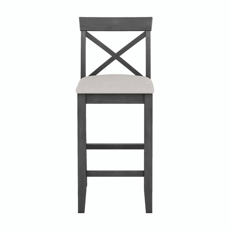 Farmhouse 48" Rectangular Wood Bar-Height Dining Set with 2 Chairs