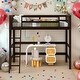 preview thumbnail 27 of 37, Solid Wood Twin Size Loft Bed with Ladder, White, Modern Design Espresso