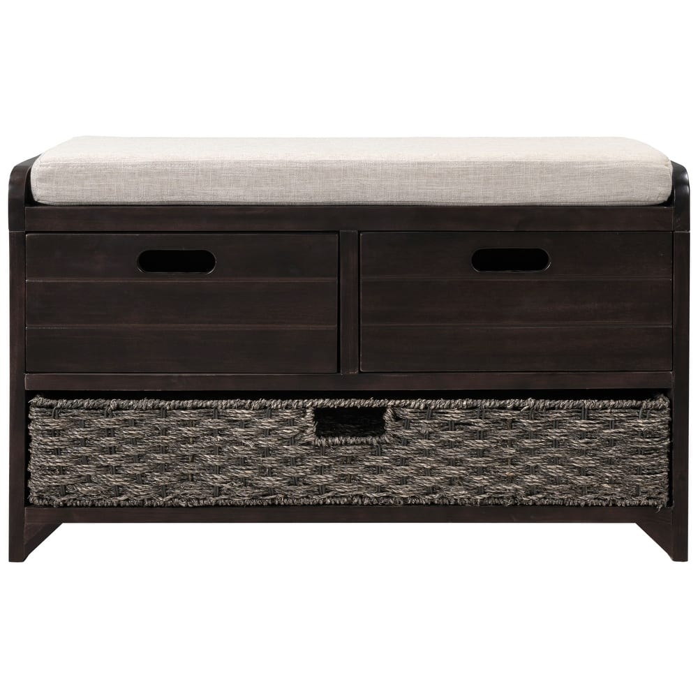 Storage Bench with Removable Basket and Drawers
