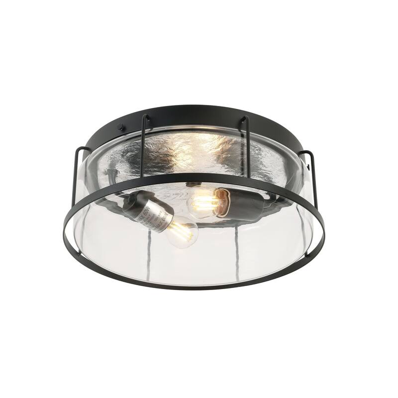 3-Light Black Industrial VIntage Cage Ceiling Light