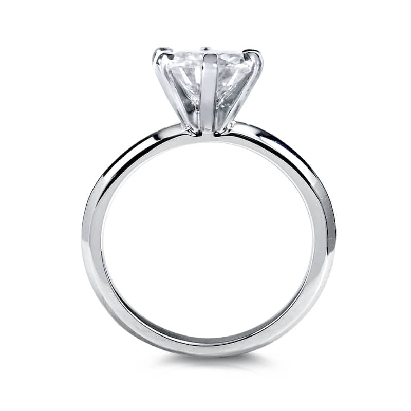 Kobelli 2 Carat Lab Grown Diamond Certified 14k Solid Gold Solitaire 6-Prong Engagement Ring (EF/VS)