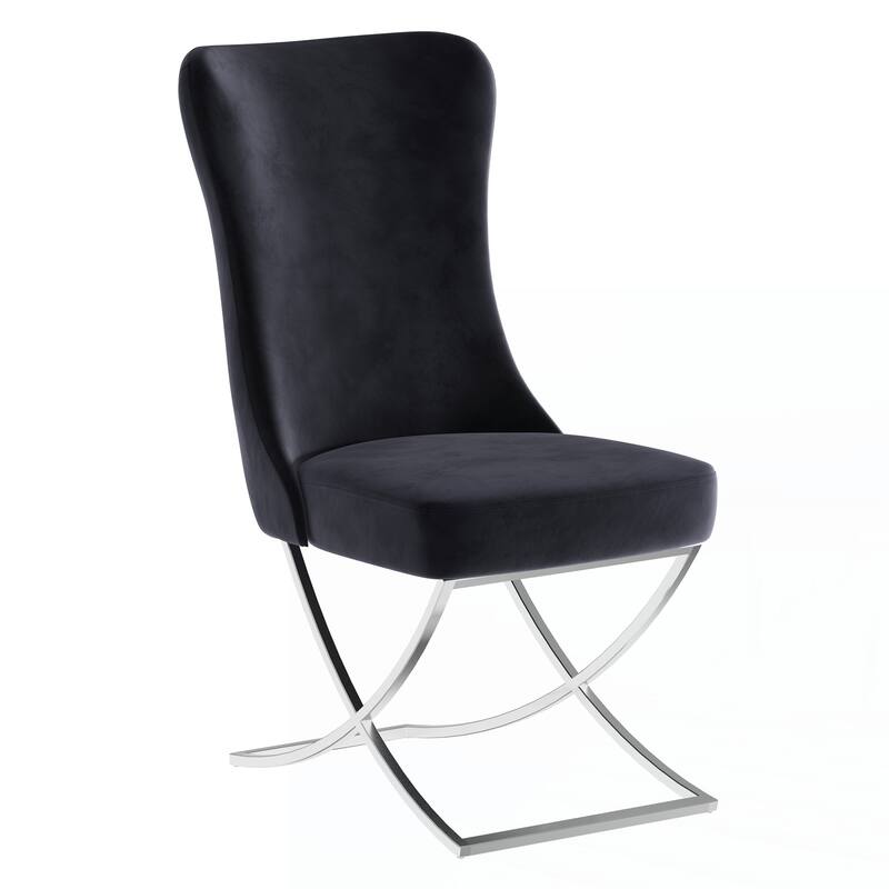 Upholstered Silver Legged Dining Chair, Set of 2