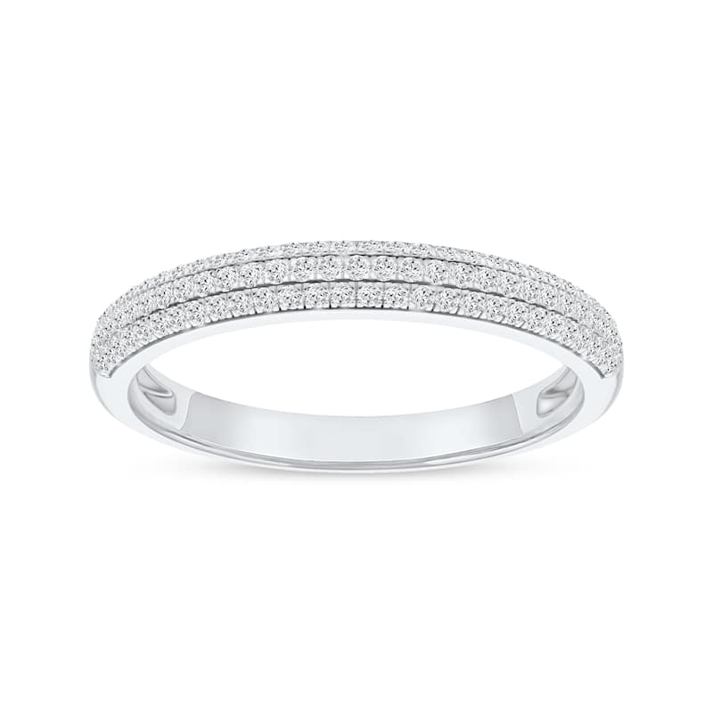 1/4ct TDW Diamond Wedding Band in 10K White Gold for Women