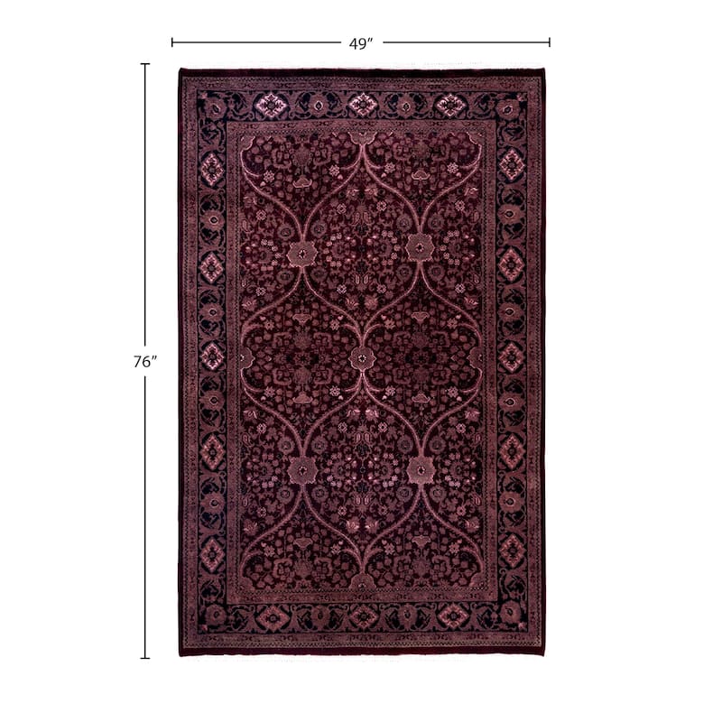 Overdyed One-of-a-Kind Hand-Knotted Area Rug - Red - 4' 1" x 6' 4"