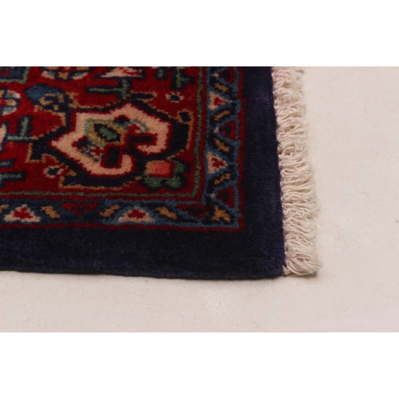 ECARPETGALLERY Hand-knotted Andelz Navy Wool Rug - 3'5 x 10'0