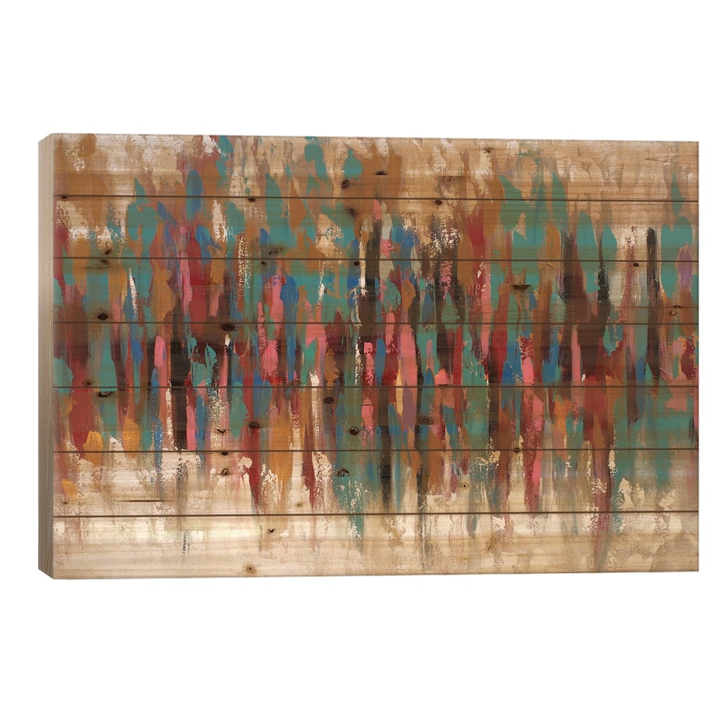 Colorful Composition Print On Wood by Radiana Christova - Multi-Color