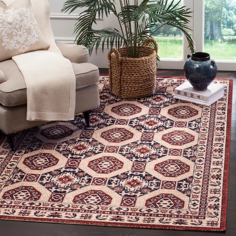 SAFAVIEH Artisan Annegrethe Distressed Oriental Rug - 4' x 6' - Navy/Rust