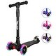 preview thumbnail 1 of 19, Scooters for Kids, Kick Scooter 4 Adjustable Height, AEBC-9 Bearing, 3 Light Up Wheels Black
