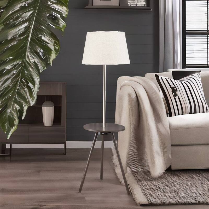 Side Table with Lamp - N/A