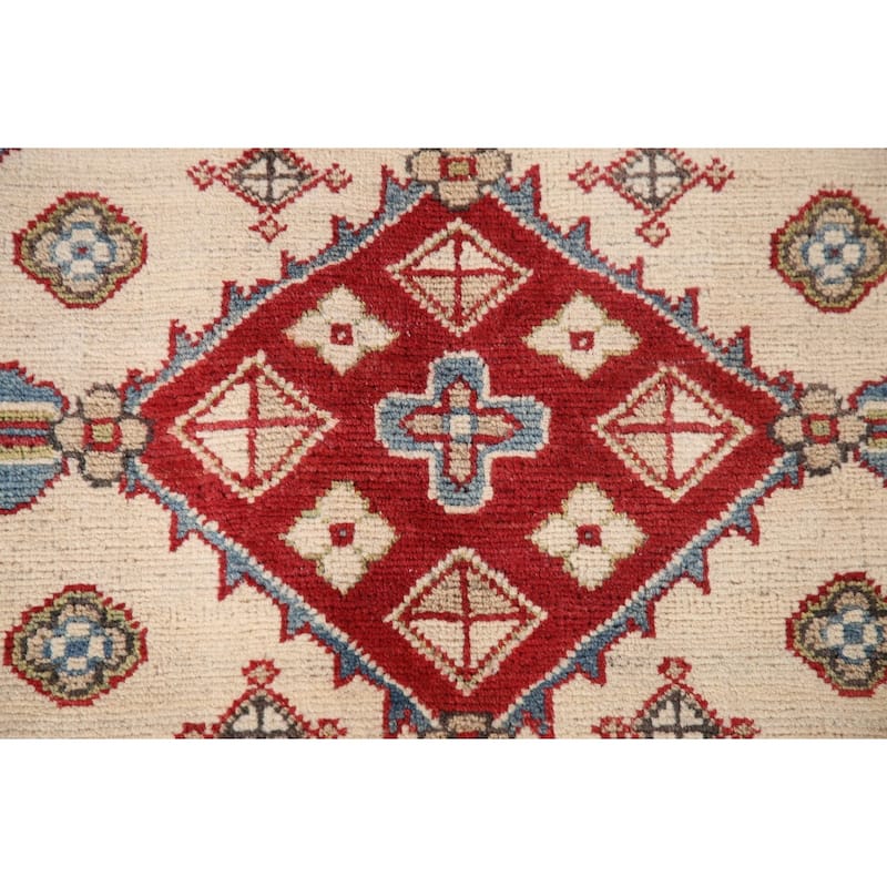Traditional Kazak Area Rug Hand-Knotted Red Wool Carpet - 5'8" x 7'9"
