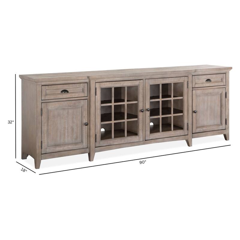 Magnussen Home Paxton Place Dovetail Grey 90" Console - 90"W x 18"D x 32"H
