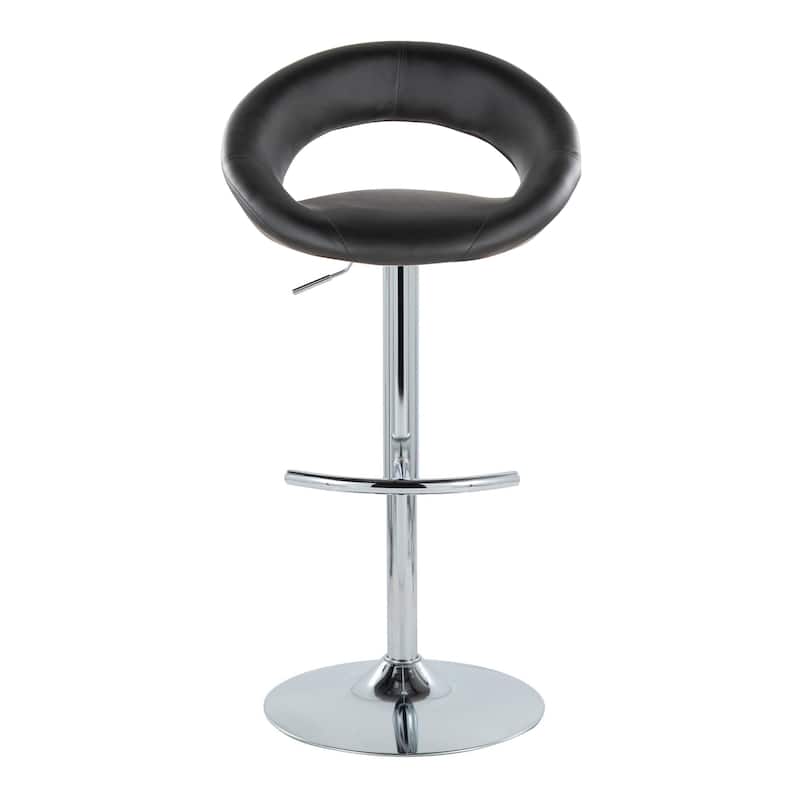 Silver Orchid Poppy Adjustable Bar Stool with Rounded T Footrest (Set of 2)
